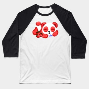 Sleepy Strawberry Panda  #2 Baseball T-Shirt